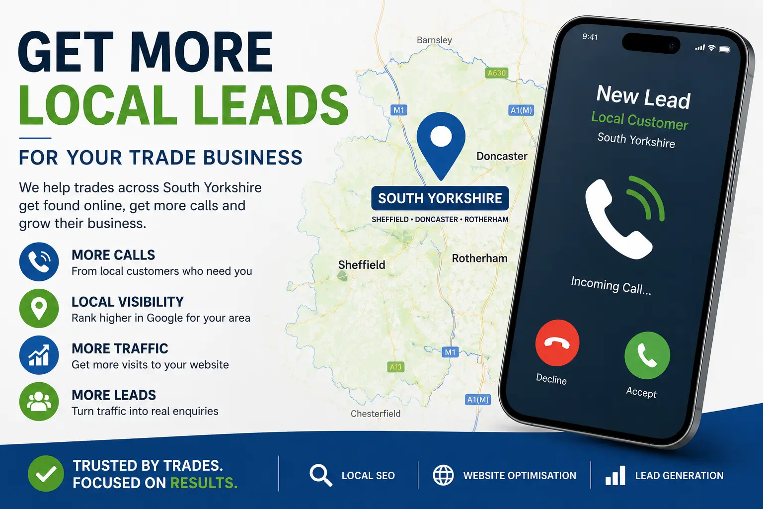 Call to action for local SEO services in South Yorkshire for trade businesses