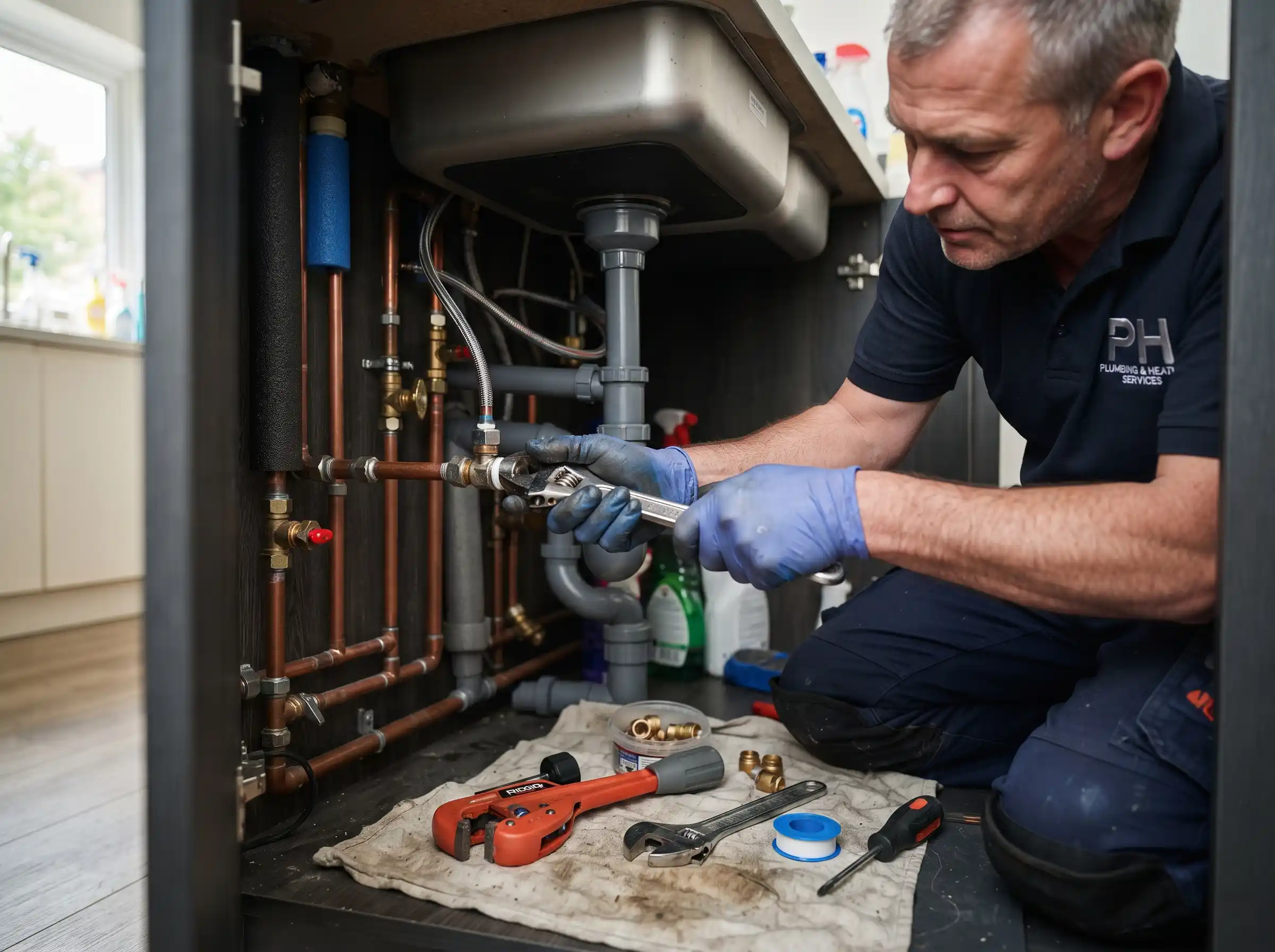 Plumber fixing pipework — digital marketing for plumbers in Sheffield